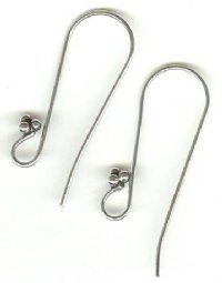 SS2457 1 Pair of 26mm Sterling Large Bali Fish Hook Earrings